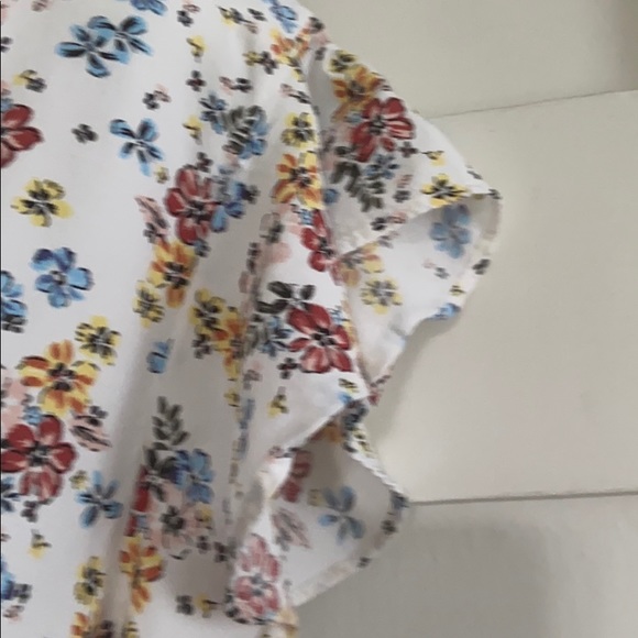 Loft Floral Ruffle-Sleeve Blouse w/Tie-Neck LP - Picture 3 of 5